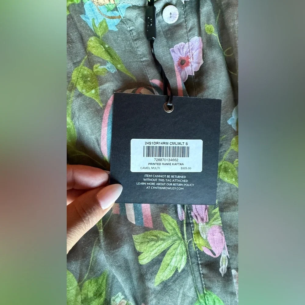 Cynthia Rowley Green Floral Shirt - Picture 4 of 4